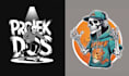 create retro t shirt skeleton skate logo