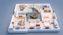 do realistic render of 2d and 3d floor plan with visualization