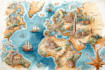 watercolor map illustration just for you