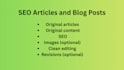 write SEO articles and content with images and clean editing