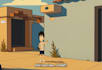 animate two cartoon characters talking with expressions and hand gestures