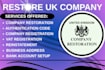 restore uk company, reinstate, reactivate ltd, annual accounts filing