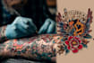 make old school or traditional style tattoo logo design
