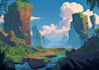 create environment concept art, matte painting