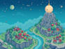 create background with anime style, stylized, game map