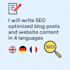 create SEO friendly blog and website content in 4 languages