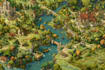 do line art fantasy map illustration