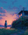 draw 2d lofi background, anime bg for visual novel