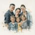 create amazing family portrait watercolor portrait