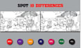 draw hidden object  and spot the  difference picture