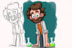 design a 2d cartoon character