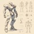 draw mecha robot character sheet design