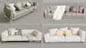 design and render a 3d photorealistic sofa