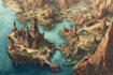 make fantasy map illustration for dnd, novels
