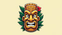 make awesome tiki mask logo with t shirt design