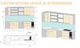 create custom kitchen layout and 3d renderings