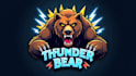 create trendy thunder bear logo with t shirt design