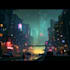 make a cyberpunk futuristic city art