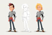 design a 2d cartoon character