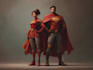 make watercolor super hero couple portrait
