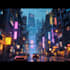 make a cyberpunk futuristic city art