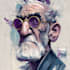 paint an expressive, colorful, abstract portrait