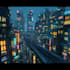do a cyberpunk futuristic city art