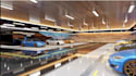 render 3d interior car park, garage, underground park, motor park, car studio