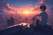 draw anime art, lofi scenes, aesthetic backgrounds, from your concept