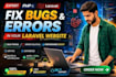 fix laravel PHP bugs, errors and debug your custom website fast