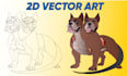 create  2d vector art illustrations