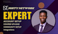 set up mighty networks community, podia courses, CRM integration or gohighlevel