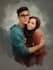 draw anime couple portrait