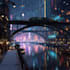 do a cyberpunk futuristic city art