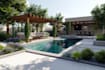 do modern landscape rendering, backyard, pool patio, garden