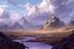 create flat landscape illustration of nature