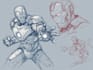 superhero sketch portrait and illustrations