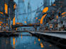 create a cyberpunk futuristic city illustration