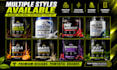 design professional nutrition supplement label and packaging with 3d mockup