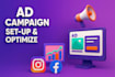 setup and manage facebook ads and instagram ads campaign