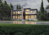 remodel 3d luxury apartment,elevation design,render glass facade,landscaped yard