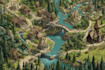 draw a fantasy world map design or landscape
