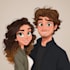 do cartoon disney couple portrait