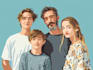 make a realistic vector family portrait from multiple art