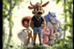 draw custom animal cartoon illustration