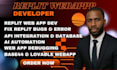 build replit web app fix replit bugs debug and integrate api on existing replit