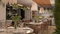 create a modern 3d room design with mood board and layout