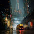 do a cyberpunk futuristic city art