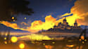draw background art illustration in anime style for stream vtuber, visual novel