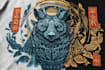create animal linocut tshirt design for brands